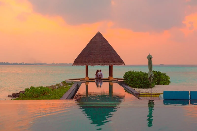 Luxury infinity pool with Mediterranean sea view — recovery in Antalya
